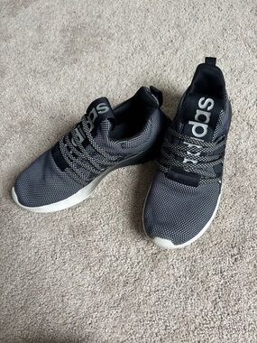 adidas Men’s Black and White Knit Athletic Sneakers